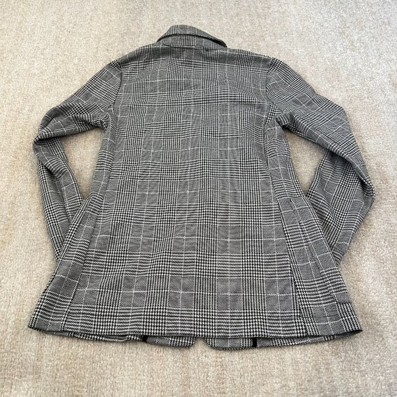 NWT H&M Glen Plaid Blazer Jacket 4 Knit Unlined Long - Picture 4 of 8